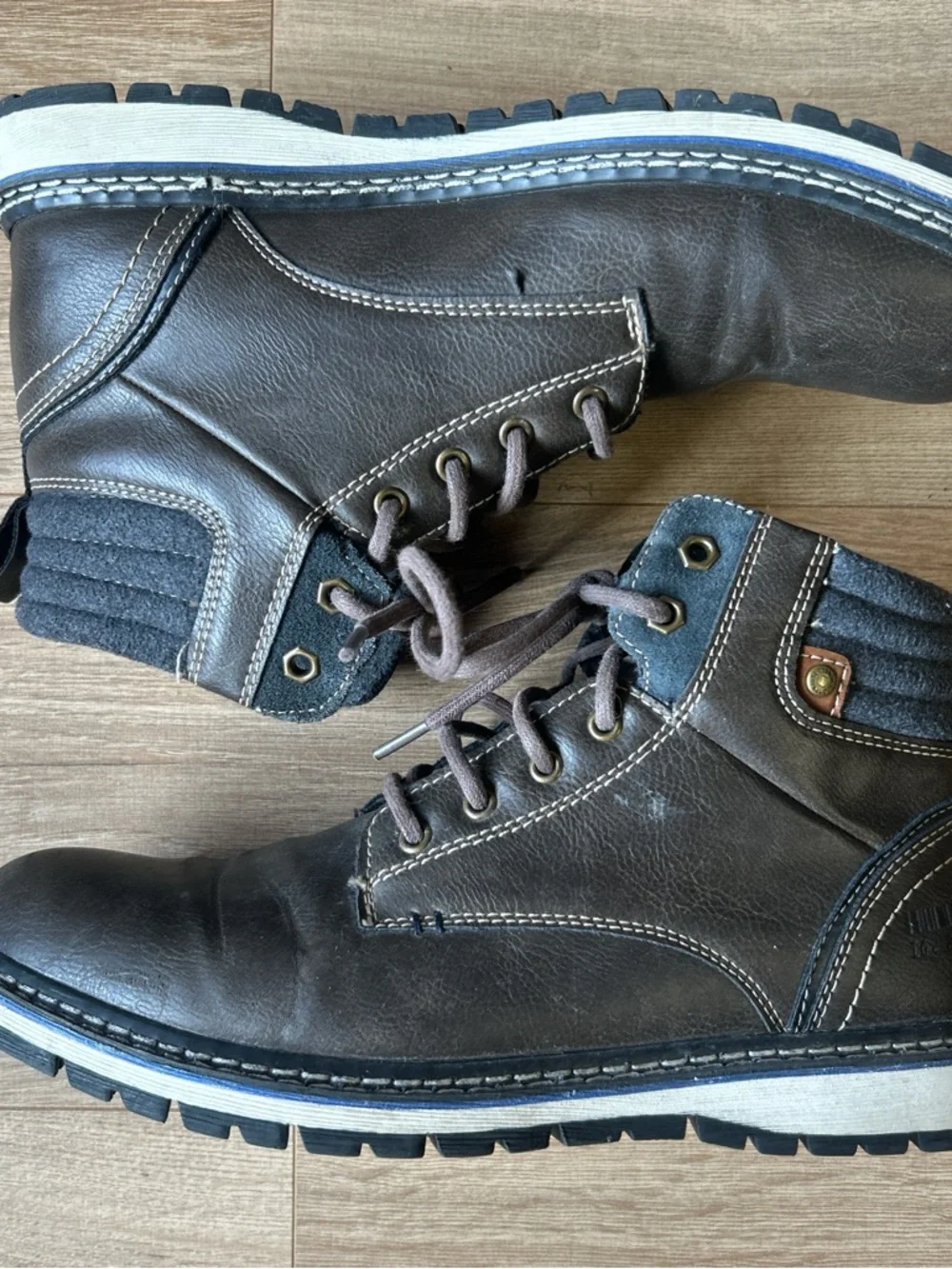 B-52 by‎ Bulldoxer Men's Brown Leather Lace-Up Boots